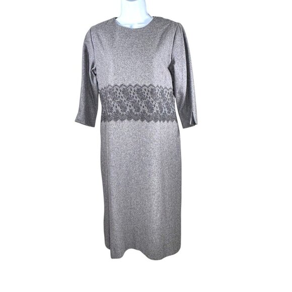 Orvis Lace Print Dress Size 6. Wool Blend - Picture 1 of 6